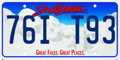 SD license plate 76IT93