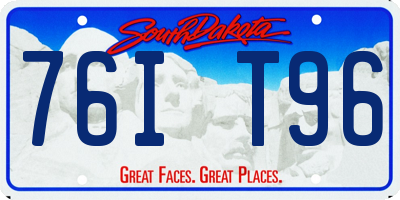 SD license plate 76IT96