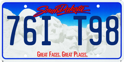 SD license plate 76IT98