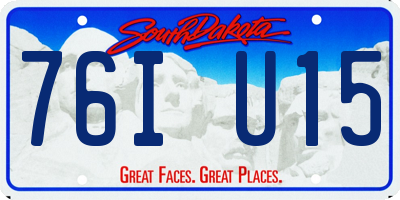 SD license plate 76IU15