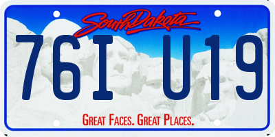 SD license plate 76IU19
