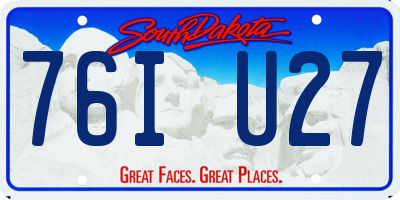 SD license plate 76IU27