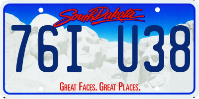 SD license plate 76IU38