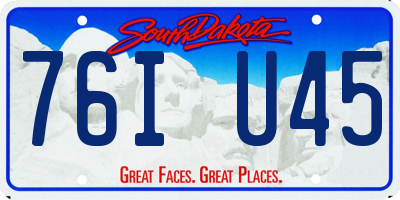 SD license plate 76IU45