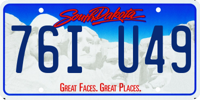 SD license plate 76IU49