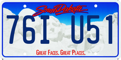 SD license plate 76IU51