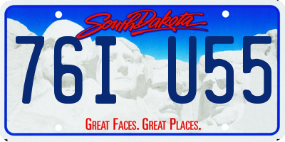 SD license plate 76IU55