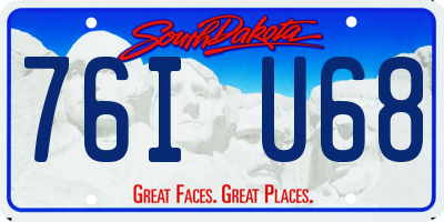 SD license plate 76IU68