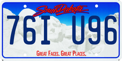 SD license plate 76IU96