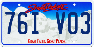 SD license plate 76IV03