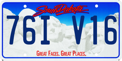 SD license plate 76IV16