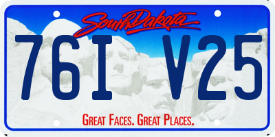 SD license plate 76IV25
