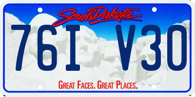 SD license plate 76IV30