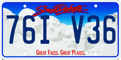SD license plate 76IV36