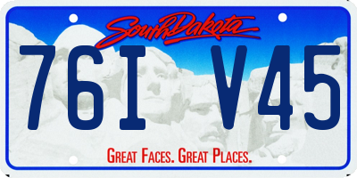 SD license plate 76IV45