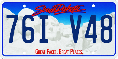 SD license plate 76IV48
