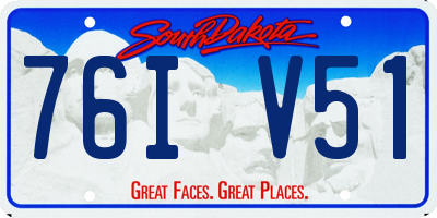 SD license plate 76IV51