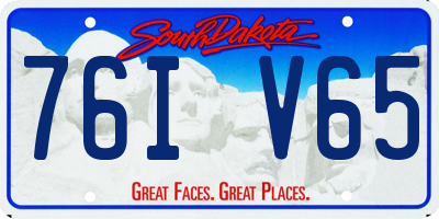 SD license plate 76IV65