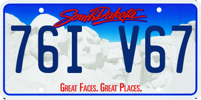 SD license plate 76IV67