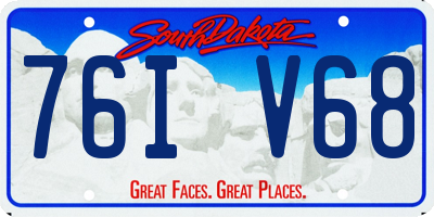SD license plate 76IV68