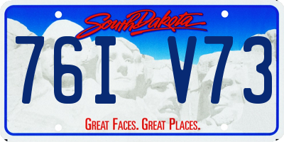 SD license plate 76IV73