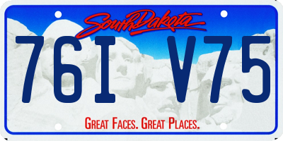 SD license plate 76IV75