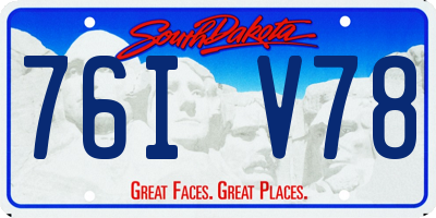 SD license plate 76IV78