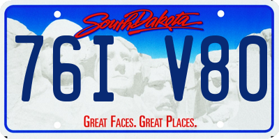 SD license plate 76IV80