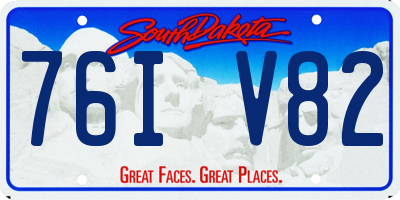 SD license plate 76IV82