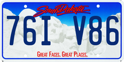 SD license plate 76IV86