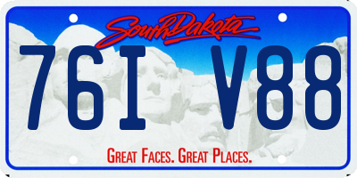 SD license plate 76IV88