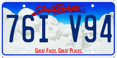 SD license plate 76IV94