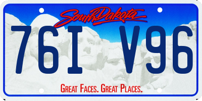 SD license plate 76IV96