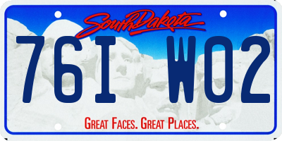 SD license plate 76IW02