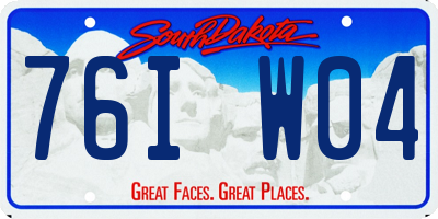 SD license plate 76IW04