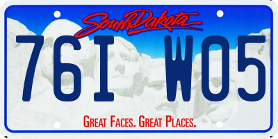 SD license plate 76IW05