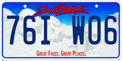 SD license plate 76IW06