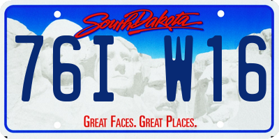 SD license plate 76IW16