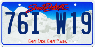 SD license plate 76IW19