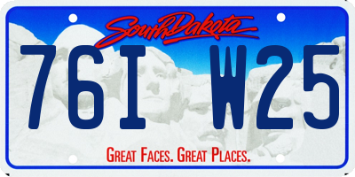 SD license plate 76IW25