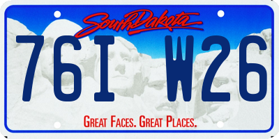 SD license plate 76IW26