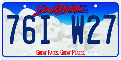 SD license plate 76IW27