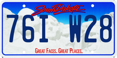 SD license plate 76IW28