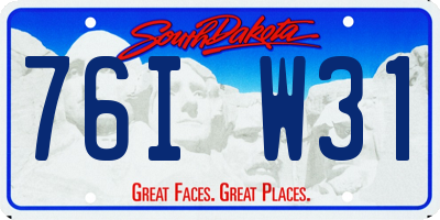SD license plate 76IW31