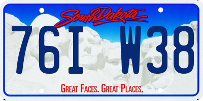 SD license plate 76IW38