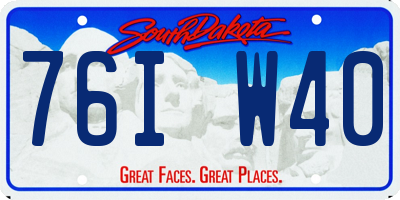 SD license plate 76IW40