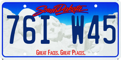 SD license plate 76IW45