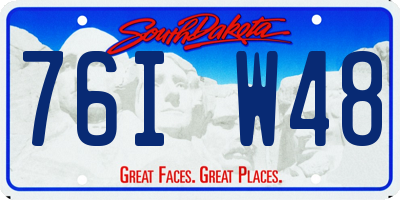 SD license plate 76IW48