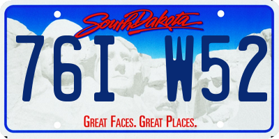SD license plate 76IW52