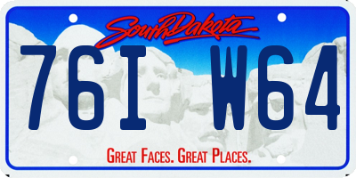 SD license plate 76IW64